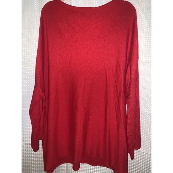 Lane Bryant Womens Sweater 26-28 Red Long Sleeve - Picture 6 of 6